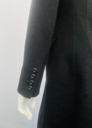 Черное шерстяное классическое пальто от zara.7 фото