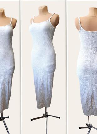 H&m приталенное платье с эффектом жатки9 фото