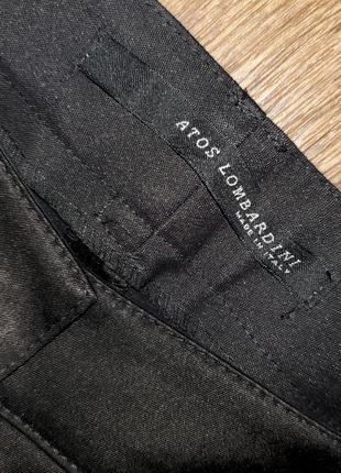 Сатинові атласні прямі штани atos lombardini італія преміальний люксовий бренд8 фото