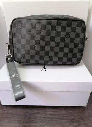 Чоловіча сумка lv alpha wearable wallet grey chess 24*15*8