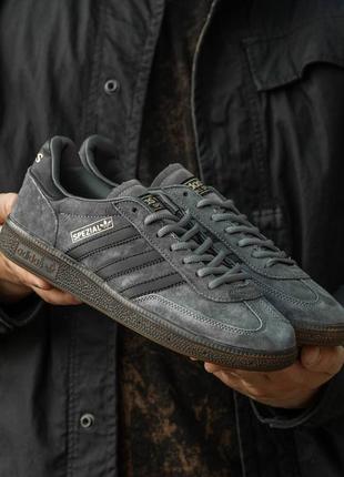 Стильные ядовые кроссовки adidas spezial gray black