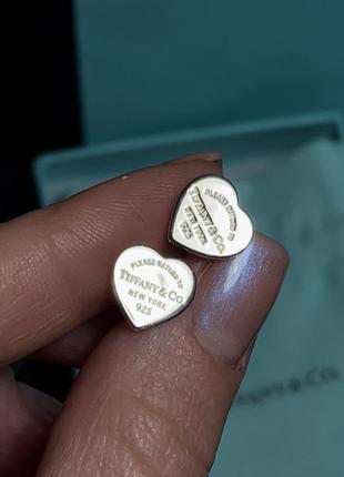 Tiffany & co колекція return сережки тіфані срібні сердечка срібло