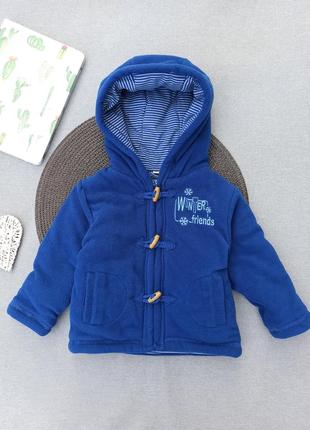 Детская демисезонная флисовая курточка 3-6 мес весенняя куртка для новорожденного мальчика малыша