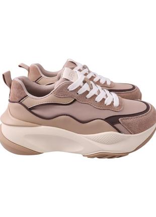 Кроссовки женские li fexpert бежевые натуральная кожа, 40