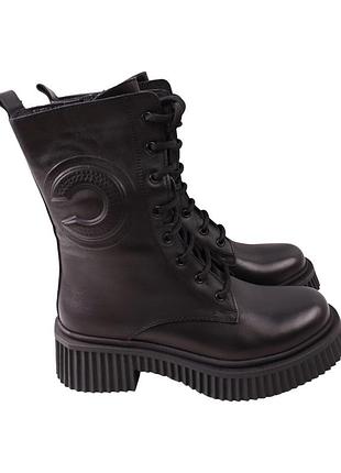 Ботинки женские aquamarin черные натуральная кожа, 36