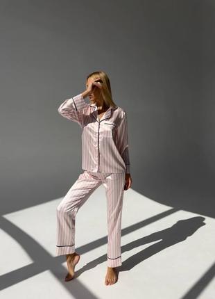 Женская пижама victoria’s secret с рубашкой с длинным рукавом и брюками7 фото