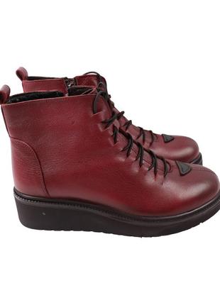 Черевики жіночі kesim бордові натуральна шкіра, 36
