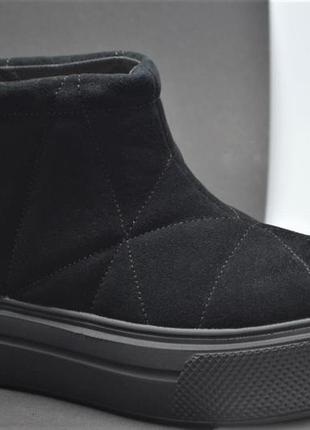 Женские модные черные зимние замшевые полуботинки на платформе best vak 10839101