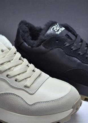 Жіночі зимові шкіряні кросівки чорні best vak 10847012 фото