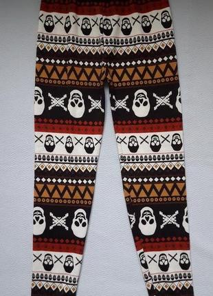Круті теплі легінси лосини принт черепа