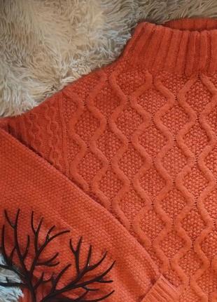 Светр свитер кофта кроп укороченный рижая вязанная4 фото