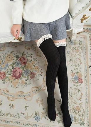 Гетры с узором: тепло и стиль в одном флаконе 2/3 р чёрный ( 100 034