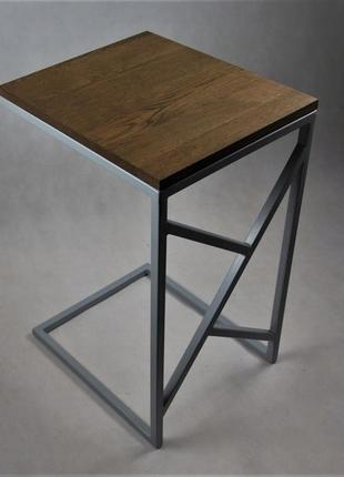 Прикроватный стол из дерева дуб и металла