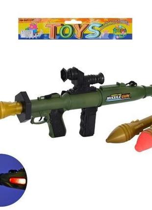931-b11 игрушка гранатомет 47,5см, звук, 2 гранати, на бат-ке, пакет 48,5-22,5-7 см