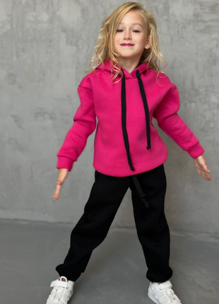 Теплый спортивный костюм на флисе, теплый желтый с черными брюками спортивный костюм на флисе зимний