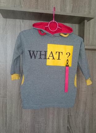 Кофта - худи malami тёплая для девочки 5 - 6 лет, рост 116см