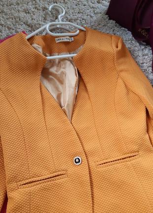 Яркий стильный жакет/пиджак на одну пуговицу,  р. 8-108 фото