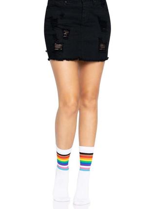 Шкарпетки жіночі в смужку leg avenue pride crew socks rainbow, 37-43 розмір5 фото