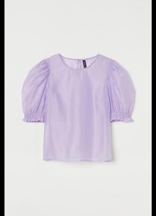 Красивая блуза цвет сирень органза прозрачная 14 хл1 фото