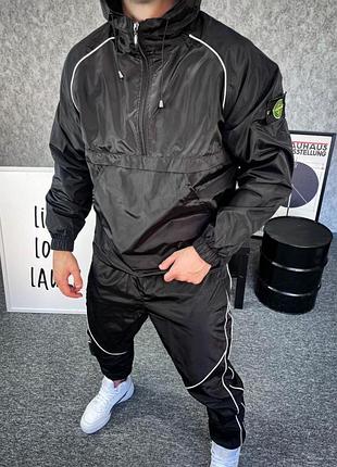 Чорний чоловічий спортивний костюм.5-574