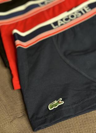 Стильные мужские трусы боксеры lacoste lux в наборе 4 шт. мужской набор нижнего белья6 фото