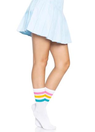 Шкарпетки жіночі в смужку leg avenue pride crew socks pansexual, 37-43 розмір5 фото