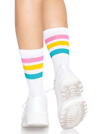 Носки женские в полоску leg avenue pride crew socks pansexual, 37–43 размер4 фото