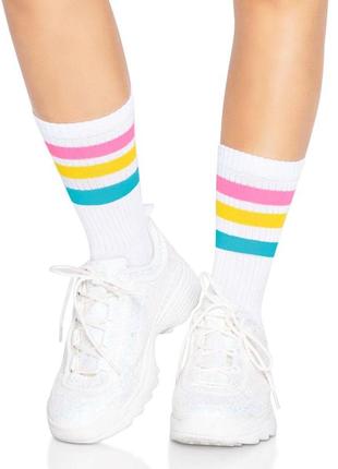Носки женские в полоску leg avenue pride crew socks pansexual, 37–43 размер3 фото