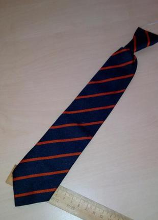 Синій з помаранчевими смужками краватка для хлопчика1 фото