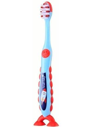 Зубная щетка brush-baby flossbrush от 3 до 6 лет на присоске (ракета)2 фото