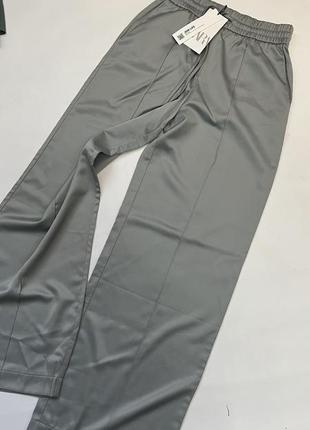 Очень классные сатиновые брюки zara с шнуровкой3 фото