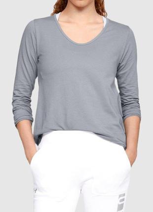 Незаменимый базовый свободный серый лонгслив реглан оверсайз esprit футболка с рукавами1 фото