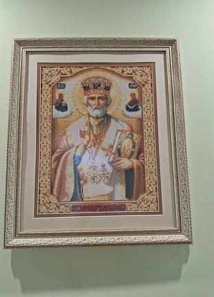 Святий миколай( алмазна вишивка)