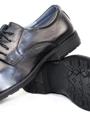 Размеры 40, 41, 42, 43, 44, 45  кожаные классические мужские туфли, полноразмерные, черные  dual 87566 фото