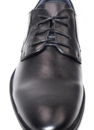Размеры 40, 41, 42, 43, 44, 45  кожаные классические мужские туфли, полноразмерные, черные  dual 87562 фото