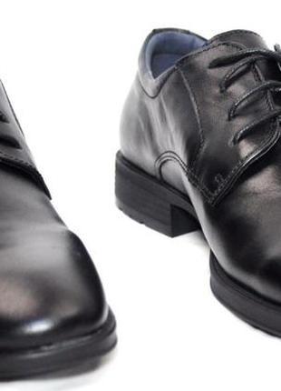 Размеры 40, 41, 42, 43, 44, 45  кожаные классические мужские туфли, полноразмерные, черные  dual 87563 фото