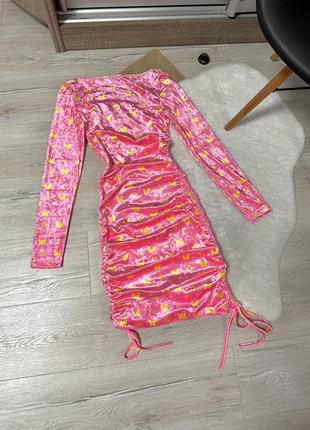 Велюрове платтячко з затяжками від shein4 фото