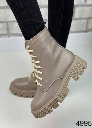 Стильные кожаные ботинки ботинки на шнурке натуральная кожа байка