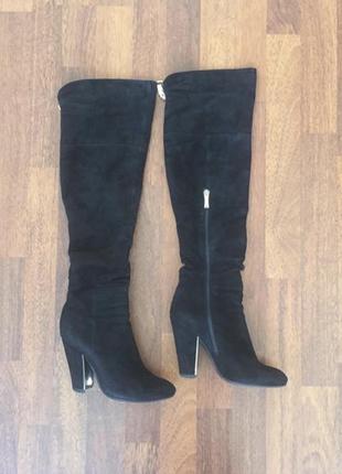 Чорні замшеві ботфорти, розмір 37