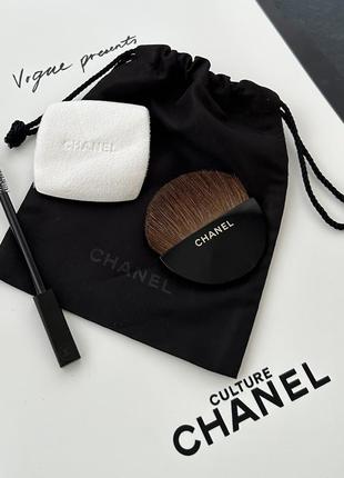 Chanel набір для макіяжу в мішечку: пензлик, щіточка, спонж2 фото