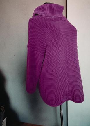 Кофта свитер с широким горлом с отворотом фактурные поясничные линии батал7 фото