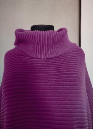 Кофта свитер с широким горлом с отворотом фактурные поясничные линии батал2 фото