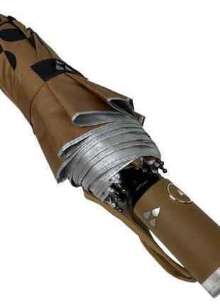 Складной зонт полуавтомат с абстрактным принтом от "серебряный дождь", антиветер, бежевый 022-309-66 фото