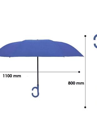 Зонт женский наоборот up-brella 1166 dark blue4 фото