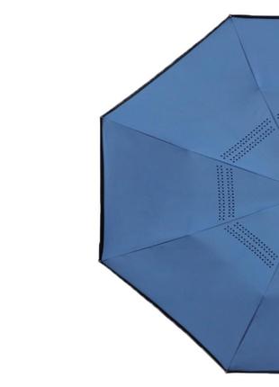 Зонт женский наоборот up-brella 1166 dark blue2 фото