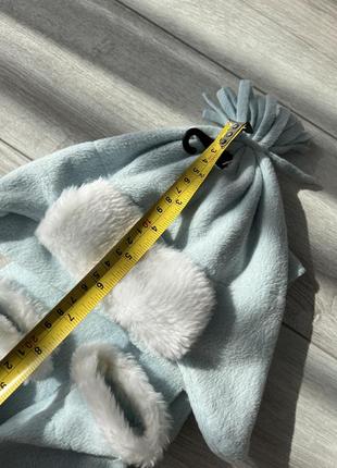 Флісовий набір шапка шарф та рукавиці набір для немовлят зимовий набір в пологовий шапка рукавички та шарф комплект4 фото
