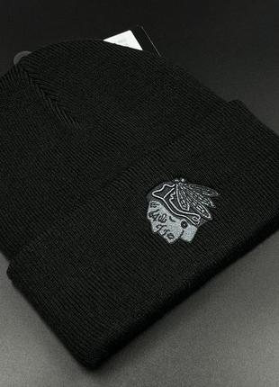 Оригинальная зимняя черная шапка 47 brand chicago blackhawks h-hymkr04ace-bkc7 фото