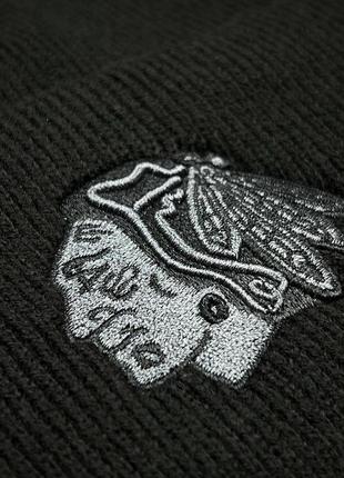 Оригинальная зимняя черная шапка 47 brand chicago blackhawks h-hymkr04ace-bkc6 фото