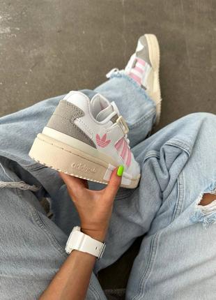 Кроссовки adidas forum “white/ grey/pink”8 фото