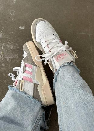 Кроссовки adidas forum “white/ grey/pink”4 фото